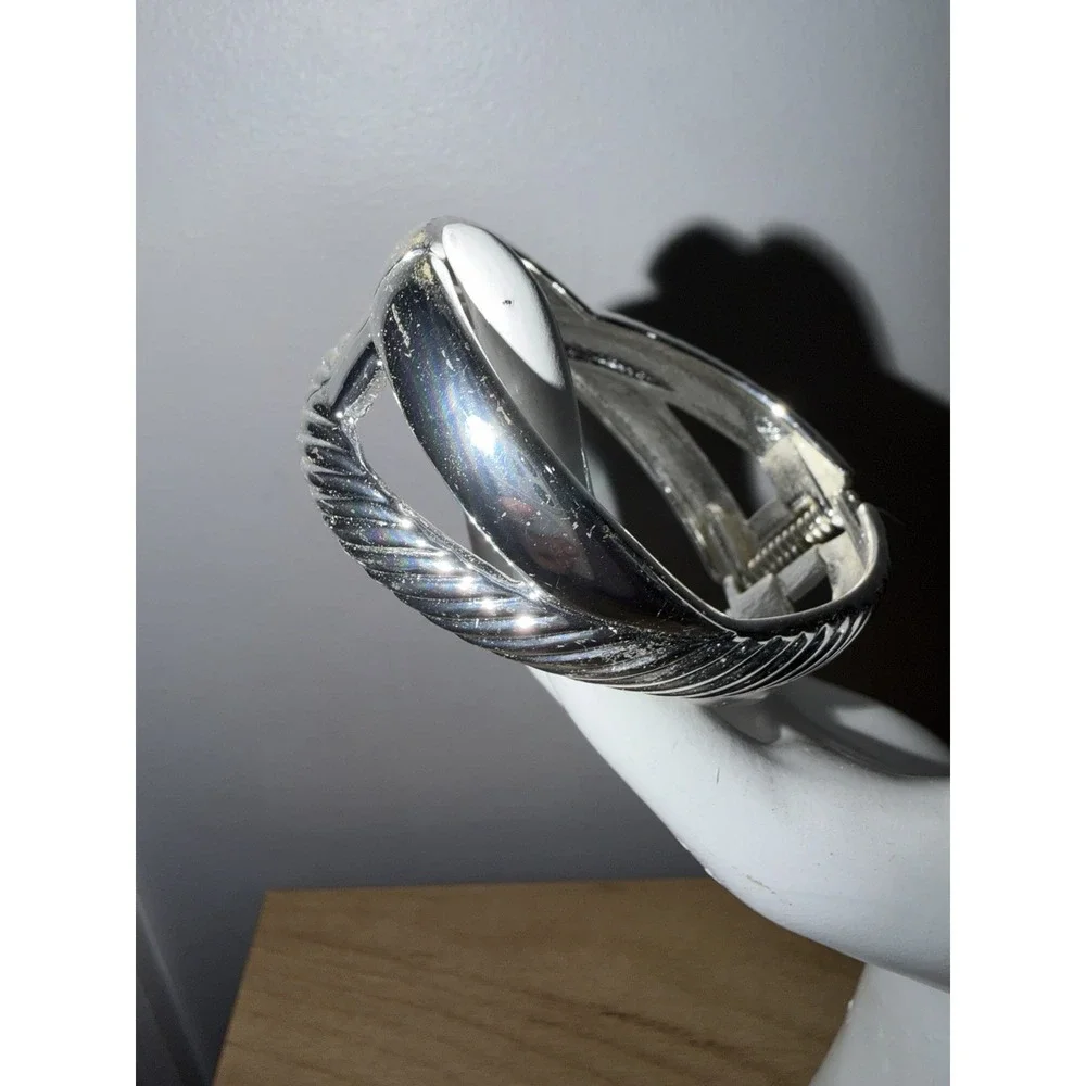 Cable X Design Bangle Bracelet Crossover Cuff 8